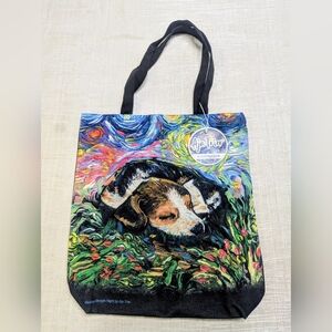 Starry Night & Beagle Tote Bag